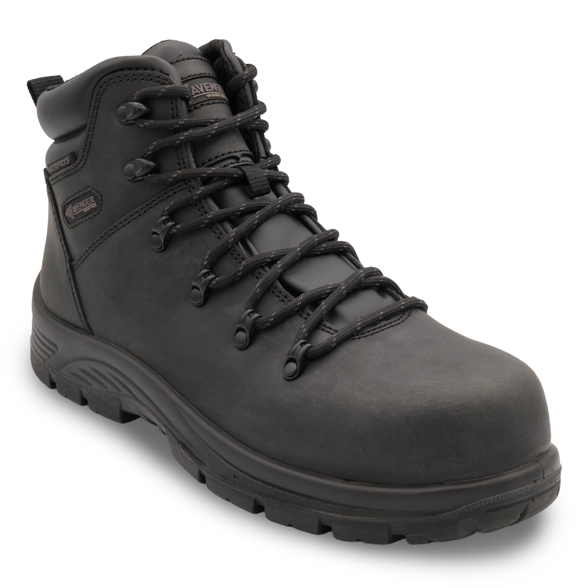 Avenger Men's Framer Lite Mid Work Boots — Composite Toe, Waterproof, EH Rated, Slip-Resistant, Black, Size 8 D, Model# A8151-8D